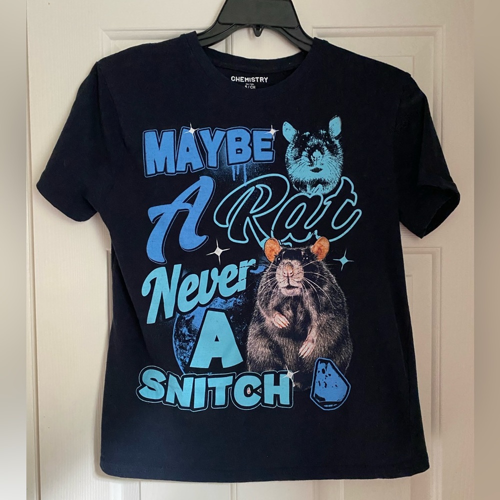 Maybe a Rat, Never a Snitch graphic t-shirt mens/unisex
